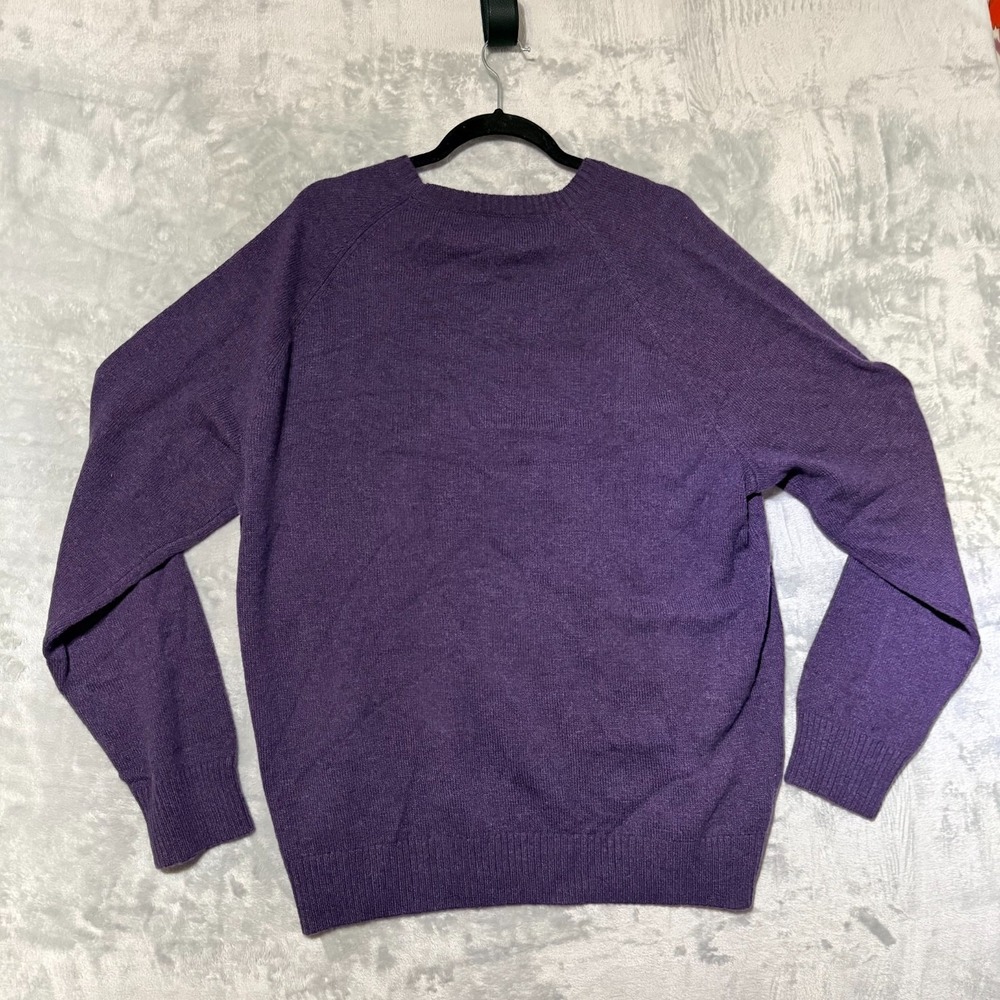 J.Crew Lambswool Blend Crewneck Sweater Men XXL Purple Raglan AA027 NWT - Picture 3 of 13